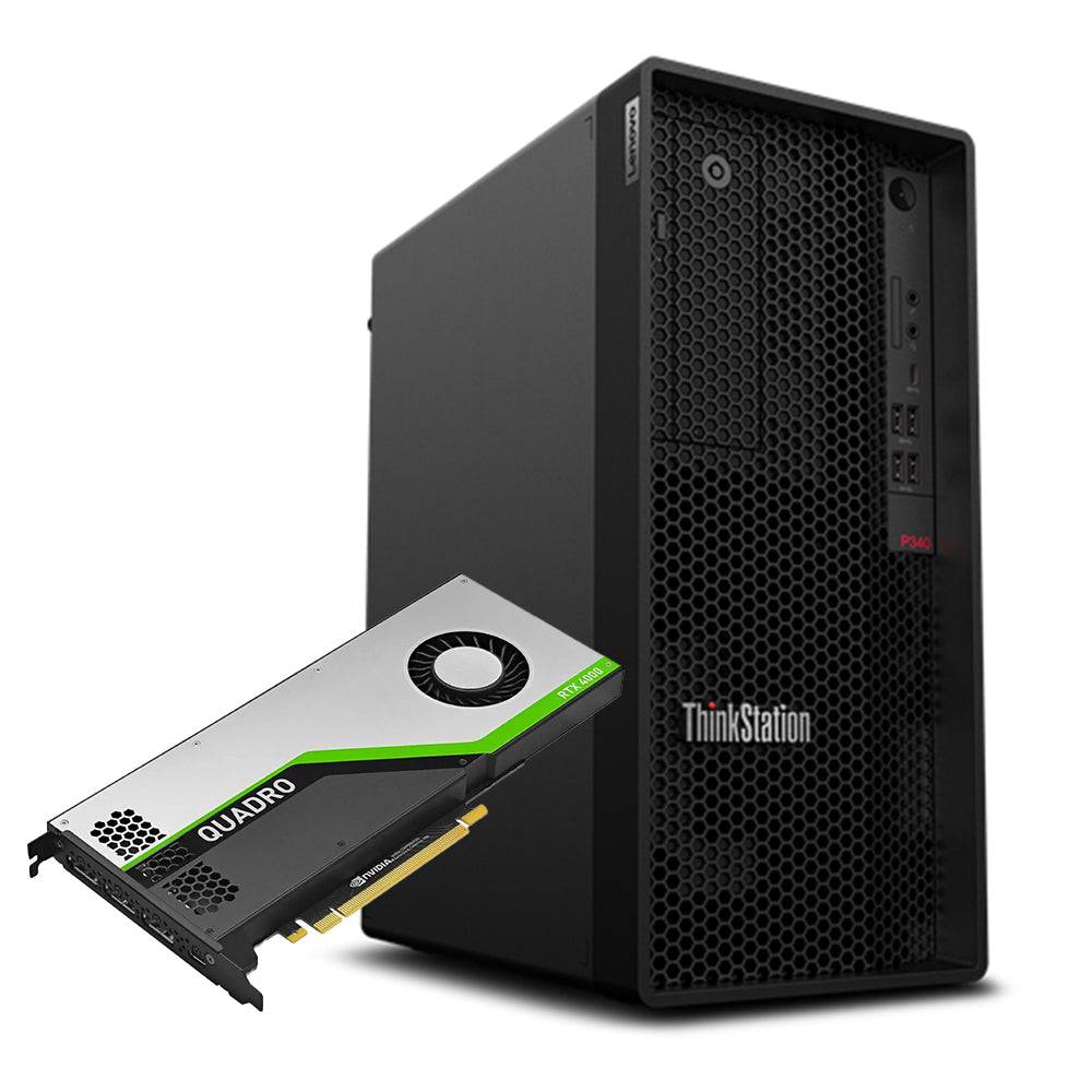 Lenovo ThinkStation P340 Tower con scheda video Nvidia Quadro RTX 4000, perfetta per grafica e calcoli intensivi. Lenovo ThinkStation P340 Tower con scheda video Nvidia Quadro RTX 4000, perfetta per grafica e calcoli intensivi.